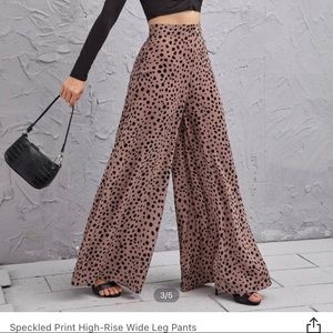 High waisted wide leg cheetah pants